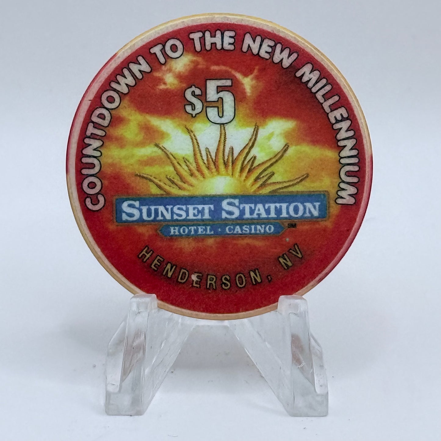 Sunset Station Henderson Nevada 1999 'Sevens' Series 2 LE $5 Casino Chip V3485