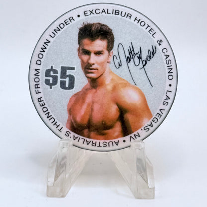 Excalibur Las Vegas Nevada 2003 'Thunder From Down Under' LE $5 Casino Chip E0429