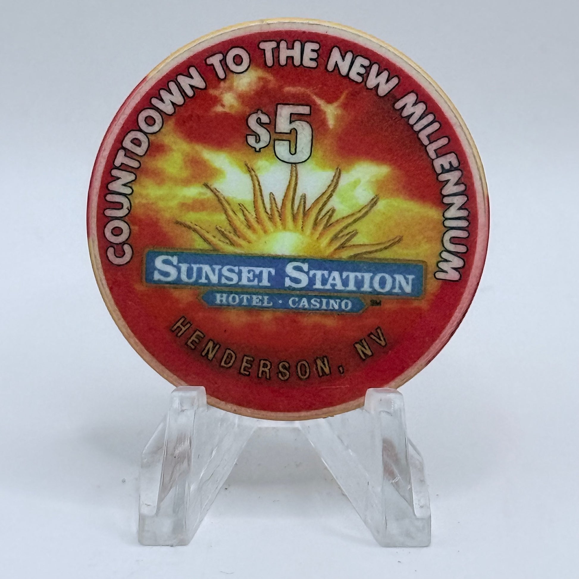 Sunset Station Henderson Nevada 1999 'Eights' Series 2 LE $5 Casino Chip V3486
