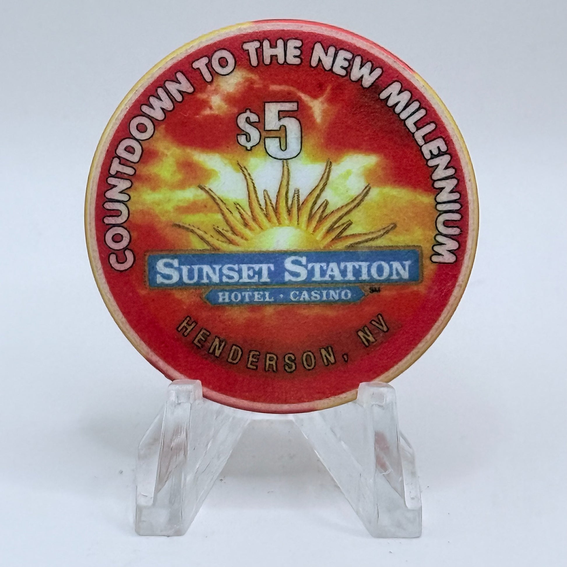 Sunset Station Henderson Nevada 1999 'Nines' Series 2 LE $5 Casino Chip V3487