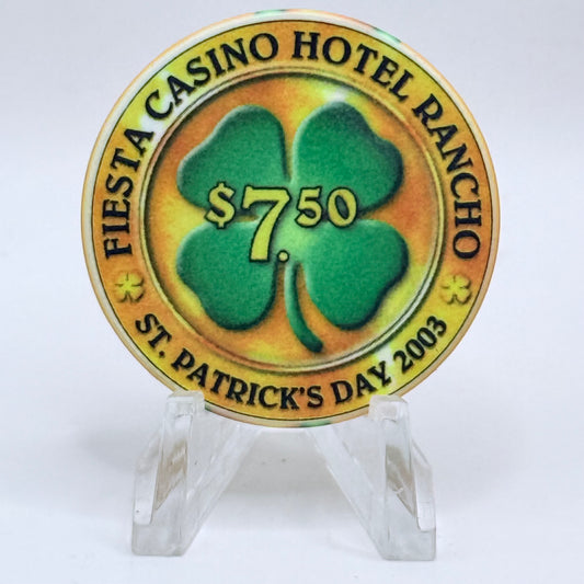 Fiesta Rancho N. Las Vegas Nevada 2003 'St Patrick's Day' LE $7.50 Casino Chip E0453