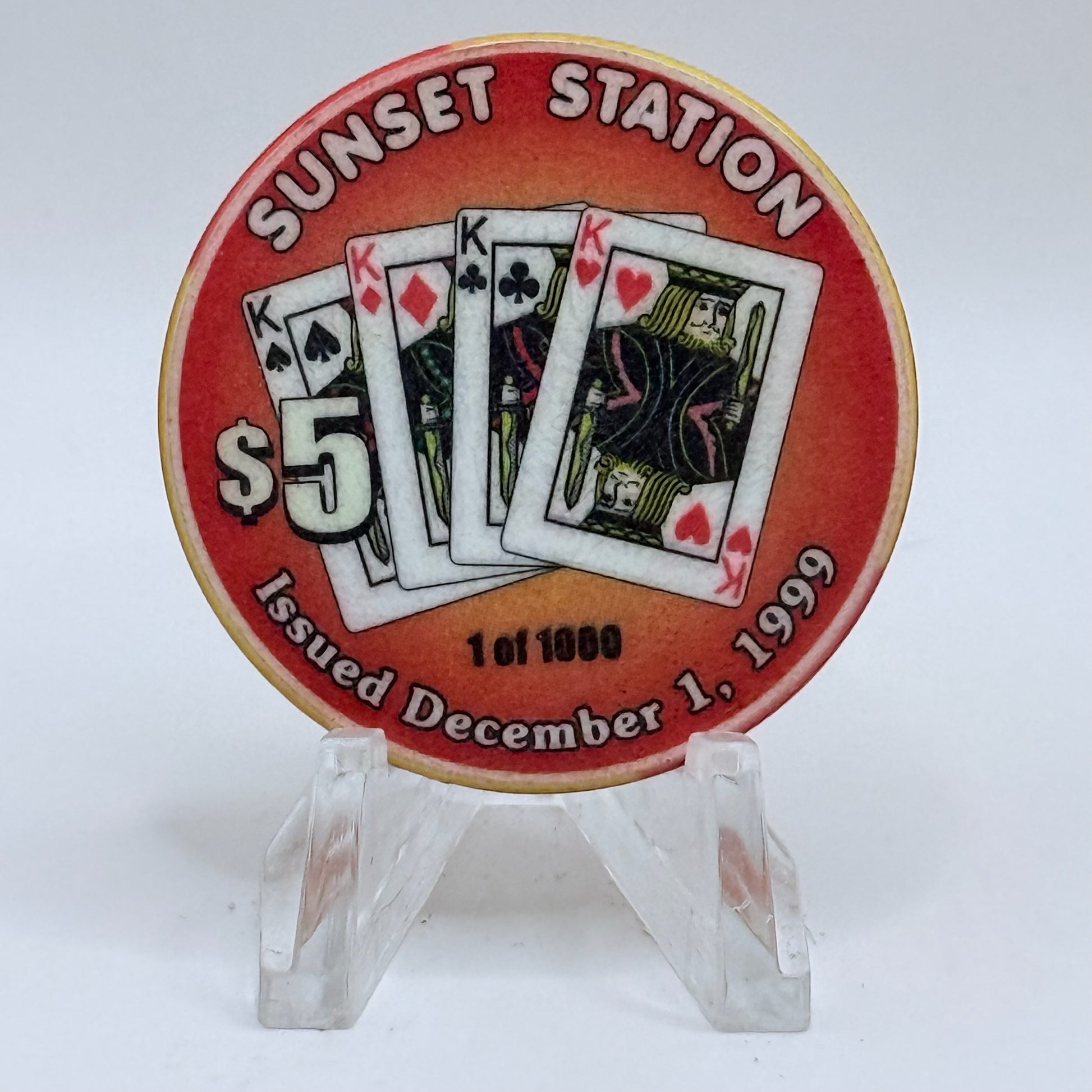 Sunset Station Henderson Nevada 1999 'Kings' Series 2 LE $5 Casino Chip V3491