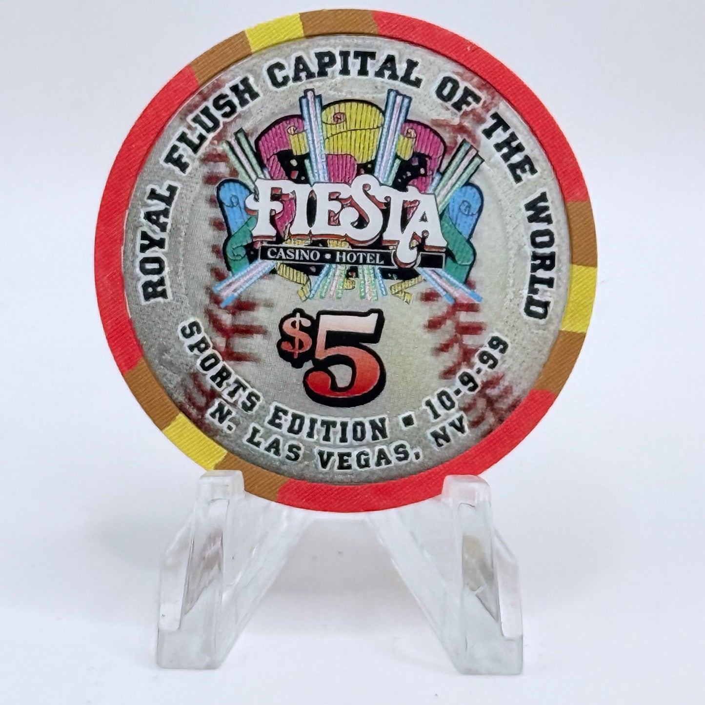 Fiesta Rancho N. Las Vegas Nevada 1999 'Jim Gentile' LE $5 Casino Chip V4118