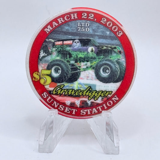 Sunset Station Henderson Nevada 2003 'Monster Jam' LE $5 Casino Chip E2714