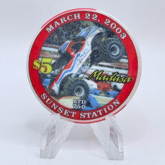 Sunset Station Henderson Nevada 2003 'Monster Jam' LE $5 Casino Chip E2715