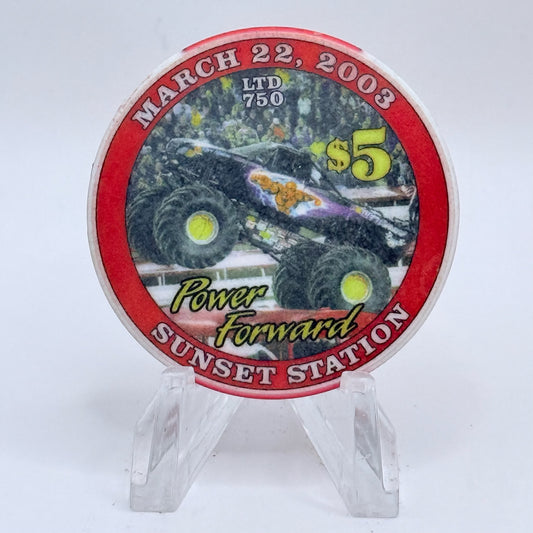 Sunset Station Henderson Nevada 2003 'Monster Jam' LE $5 Casino Chip E2717