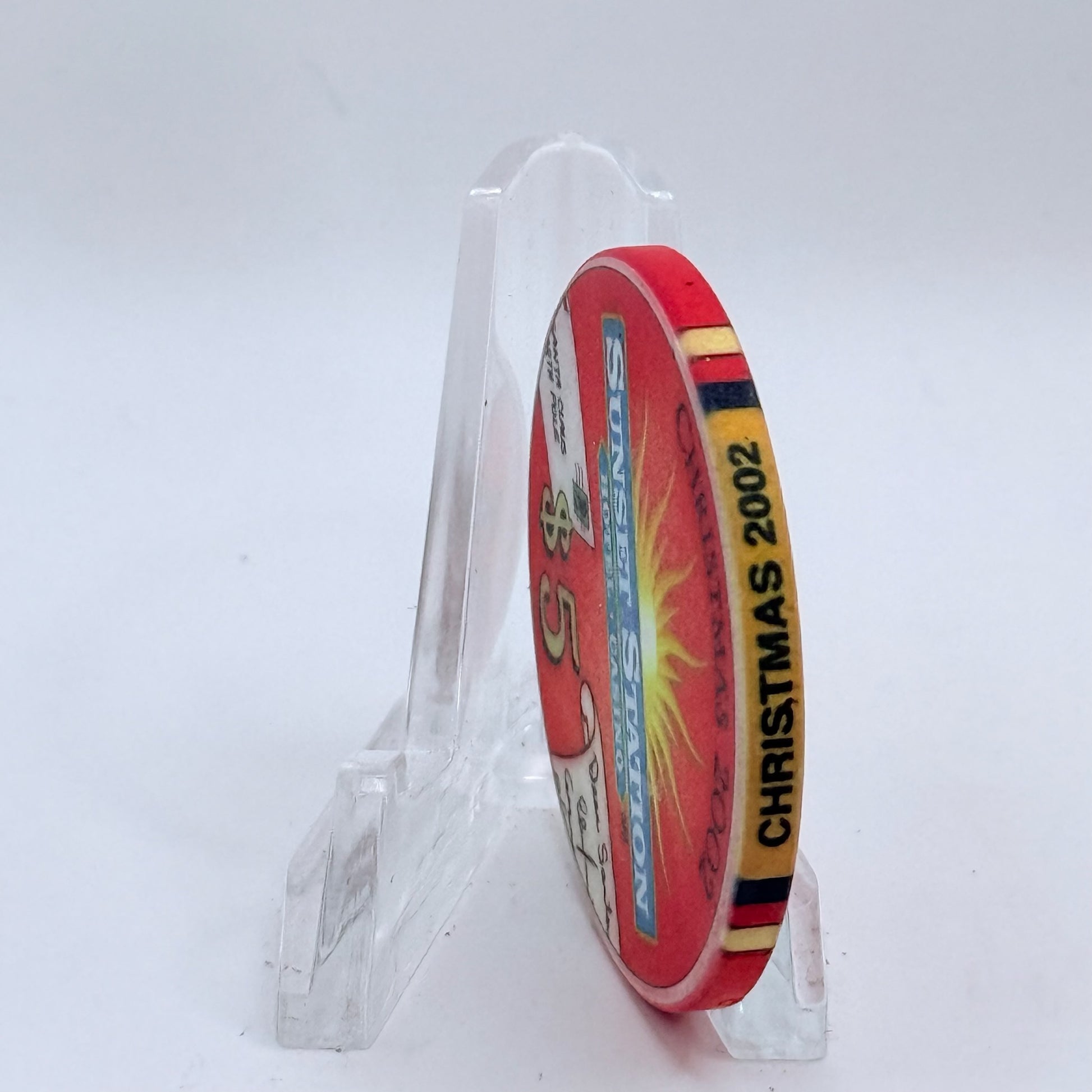 Sunset Station Henderson Nevada 2002 'Christmas' LE $5 Casino Chip E2718