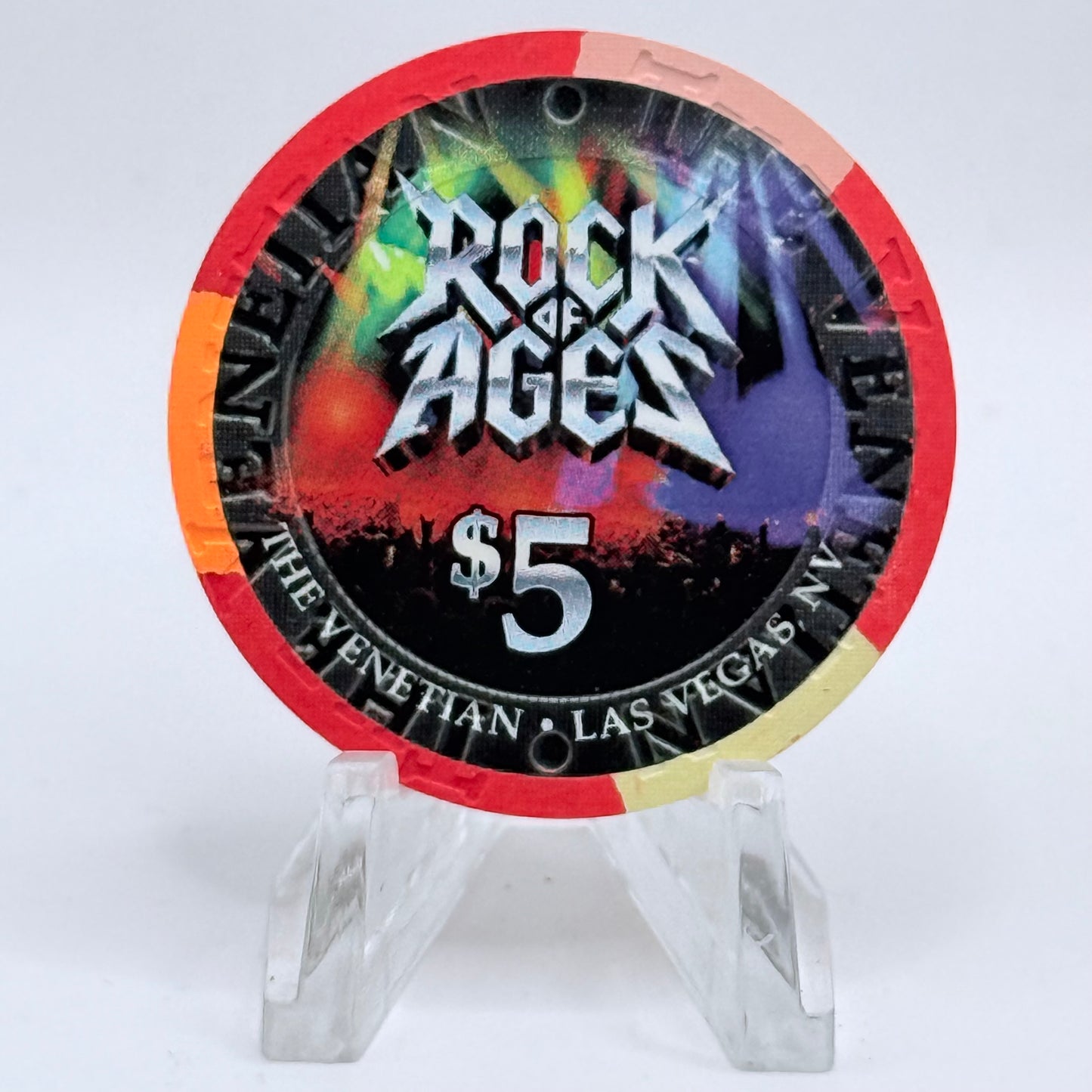 The Venetian Las Vegas Nevada 2012 'Rock Of Ages' LE $5 Casino Chip