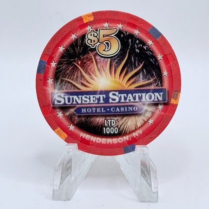 Sunset Station Henderson Nevada 2006 '30th Anniversary' LE $5 Casino Chip E6139