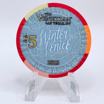 The Venetian Las Vegas Nevada 2013 'Winter In Venice' LE $5 Casino Chip D1315