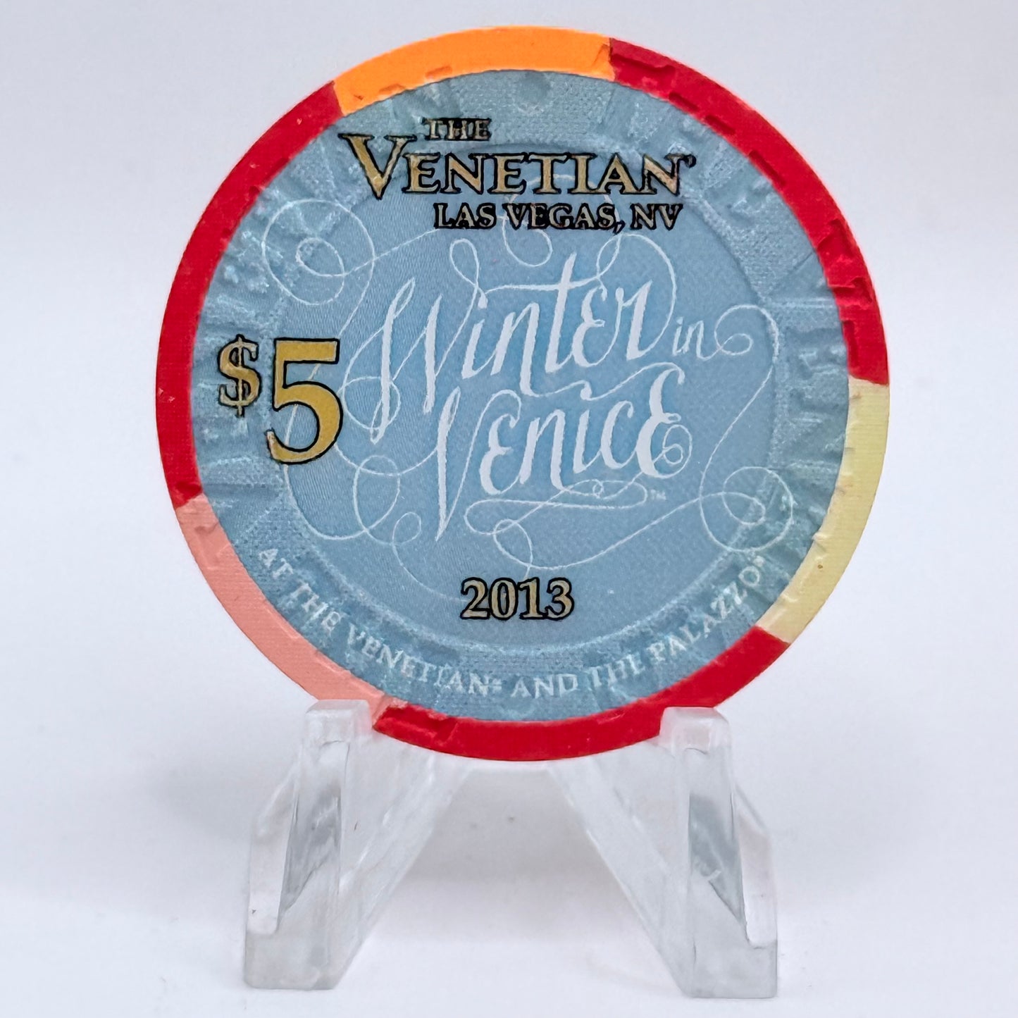 The Venetian Las Vegas Nevada 2013 'Winter In Venice' LE $5 Casino Chip D1315