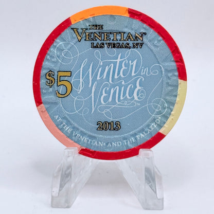 The Venetian Las Vegas Nevada 2013 'Winter In Venice' LE $5 Casino Chip D1315