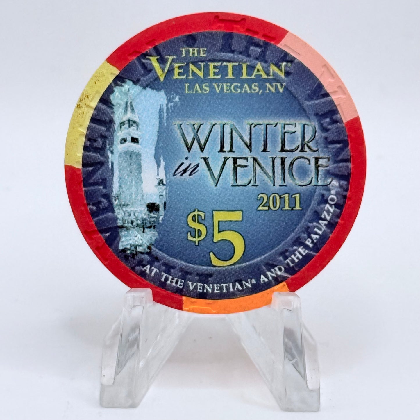 The Venetian Las Vegas Nevada 2011 'Winter In Venice' LE $5 Casino Chip D0380