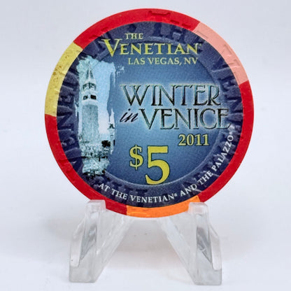 The Venetian Las Vegas Nevada 2011 'Winter In Venice' LE $5 Casino Chip D0380