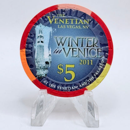 The Venetian Las Vegas Nevada 2011 'Winter In Venice' LE $5 Casino Chip D0380