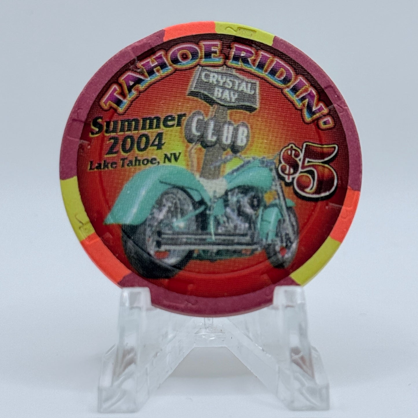 Crystal Bay Casino Crystal Bay Nevada 2004 'Tahoe Ridin' LE $5 Casino Chip E3623