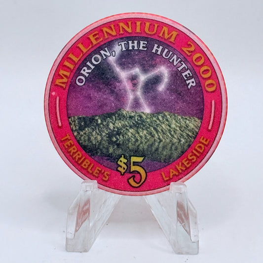 Terrible's Lakeside Casino Pahrump Nevada 2000 'Orion, The Hunter' LE $5 Casino Chip V5737