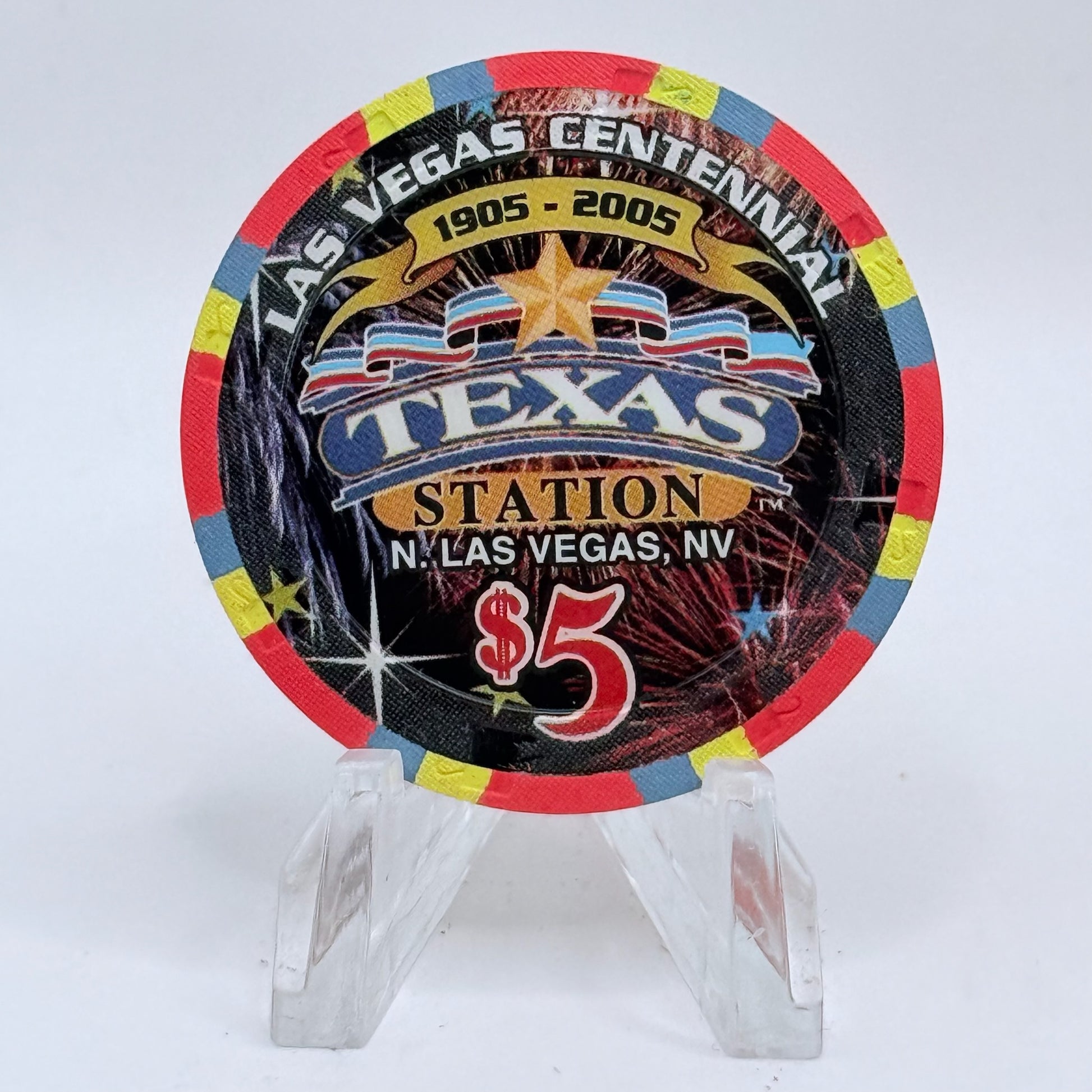 Texas Station N. Las Vegas Nevada 2005 'Las Vegas Centennial' LE $5 Casino Chip E4781