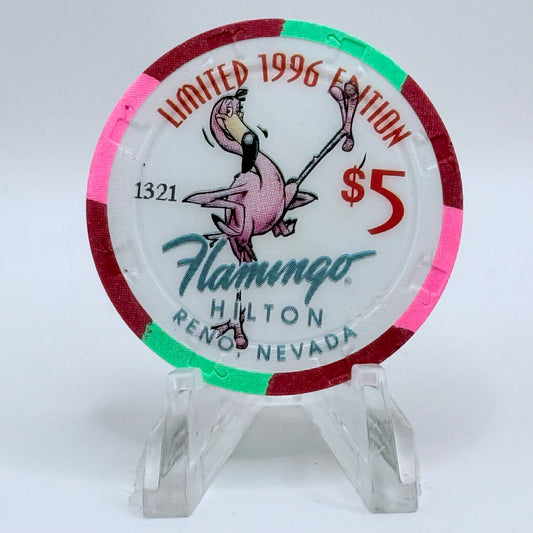 Flamingo Hilton Reno Nevada 1996 'Corvette Blueflame' Series 6 LE $5 Casino Chip N7931