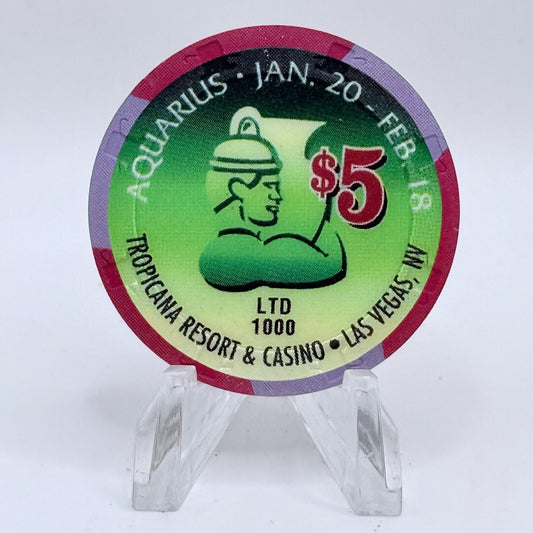 Tropicana Las Vegas Nevada 1998 'Aquarius' Series 20 LE $5 Casino Chip V3539