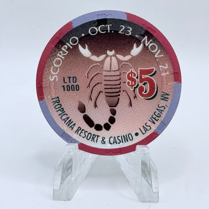 Tropicana Las Vegas Nevada 1998 'Scorpio' Series 20 LE $5 Casino Chip V3555