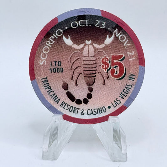 Tropicana Las Vegas Nevada 1998 'Scorpio' Series 20 LE $5 Casino Chip V3555