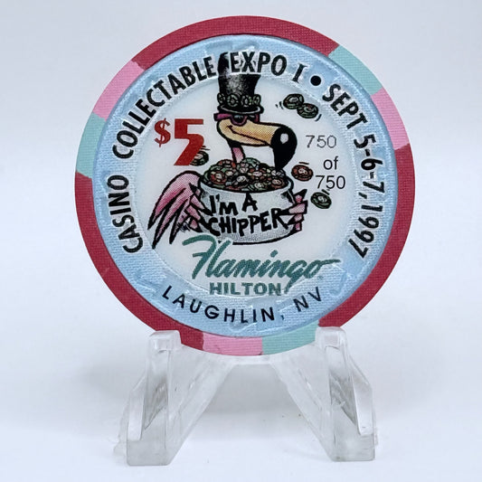 Flamingo Hilton Laughlin Nevada 1997 'I'm a Chipper' LE $5 Casino Chip N9692