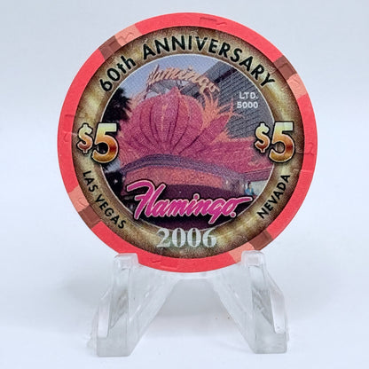 Flamingo Hotel & Casino Las Vegas Nevada 2006 '60th Anniversary' LE $5 Casino Chip E5295