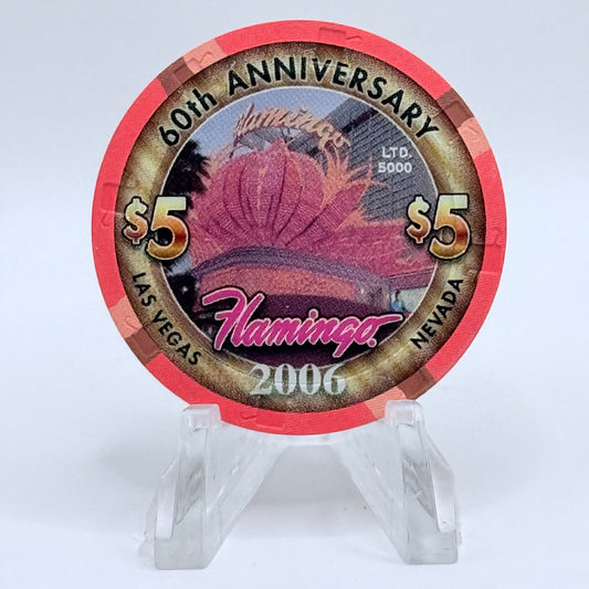 Flamingo Hotel & Casino Las Vegas Nevada 2006 '60th Anniversary' LE $5 Casino Chip E5295
