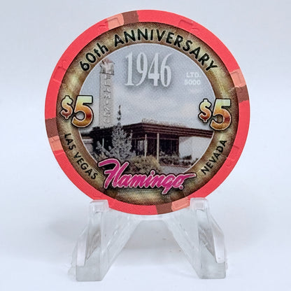 Flamingo Hotel & Casino Las Vegas Nevada 2006 '60th Anniversary' LE $5 Casino Chip E5295