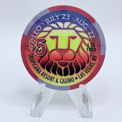 Tropicana Las Vegas Nevada 1998 'Leo' Series 20 LE $5 Casino Chip V3549