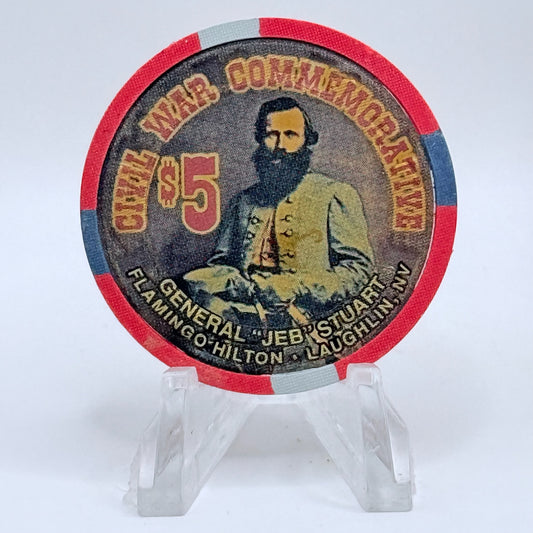 Flamingo Hilton Laughlin Nevada 1997 'General Jeb Stuart' Series 9 LE $5 Casino Chip N8302
