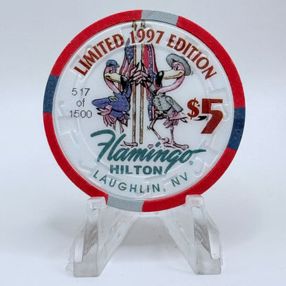 Flamingo Hilton Laughlin Nevada 1997 'General Jeb Stuart' Series 9 LE $5 Casino Chip N8302