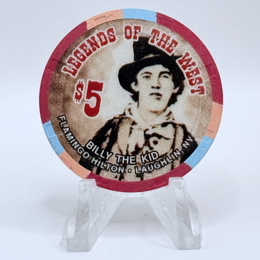 Flamingo Hilton Laughlin Nevada 1996 'Billy the Kid' Series 8 LE $5 Casino Chip N8281