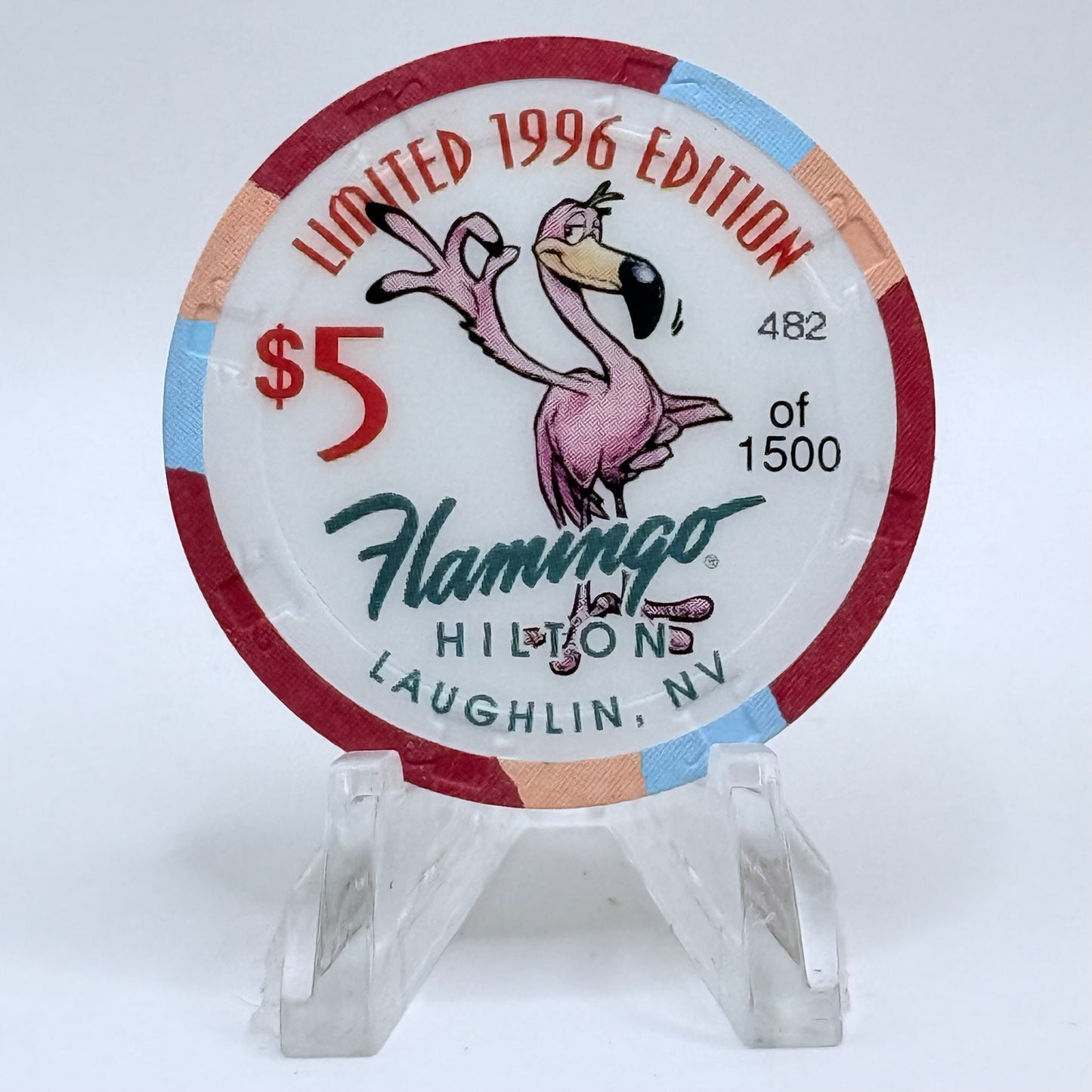 Flamingo Hilton Laughlin Nevada 1996 'Billy the Kid' Series 8 LE $5 Casino Chip N8281