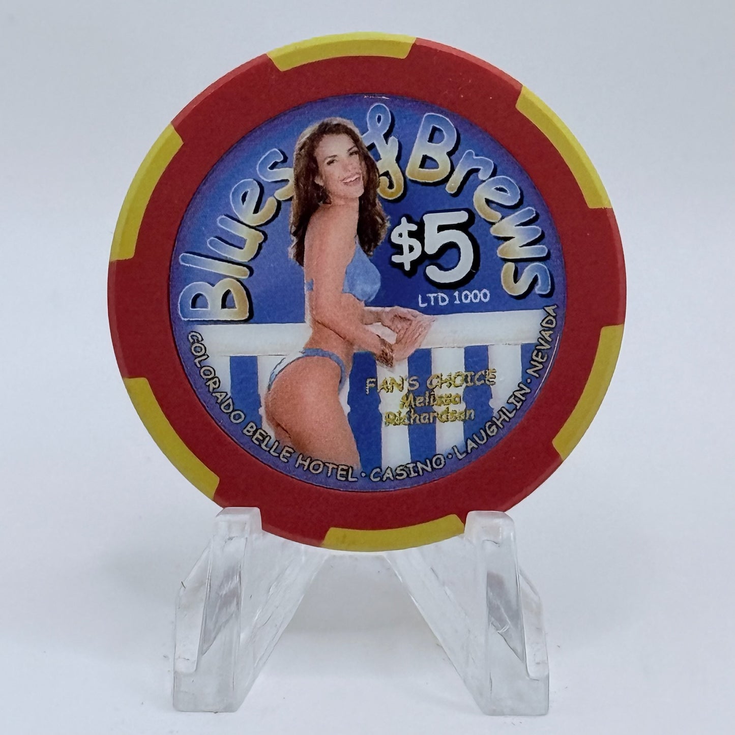Colorado Belle Laughlin Nevada 2003 'Fan's Choice Melissa Richardson' LE $5 Casino Chip E5806