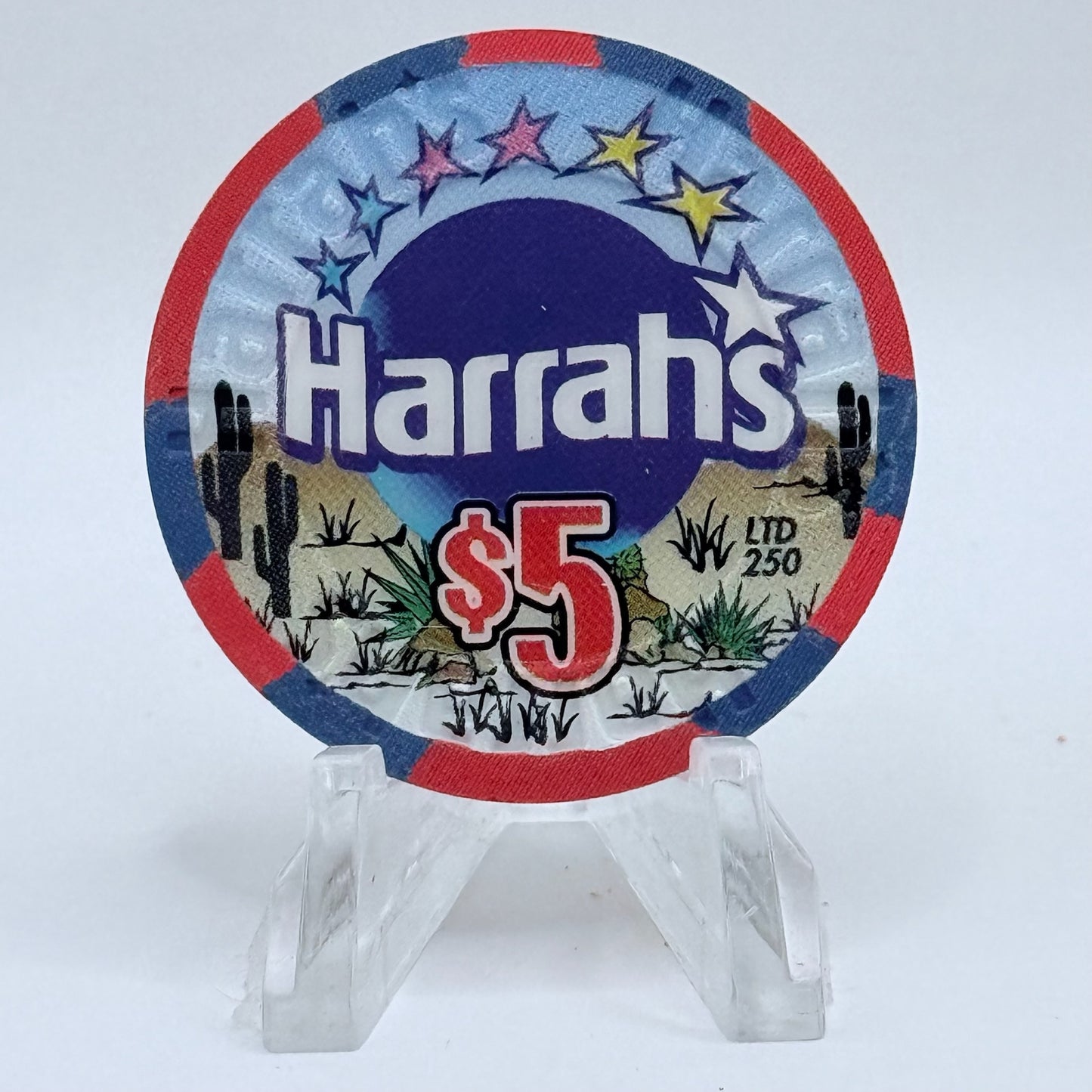 Harrah's Las Vegas Nevada 2001 'Vegas Life Hoover Dam' LE $5 Casino Chip V8919