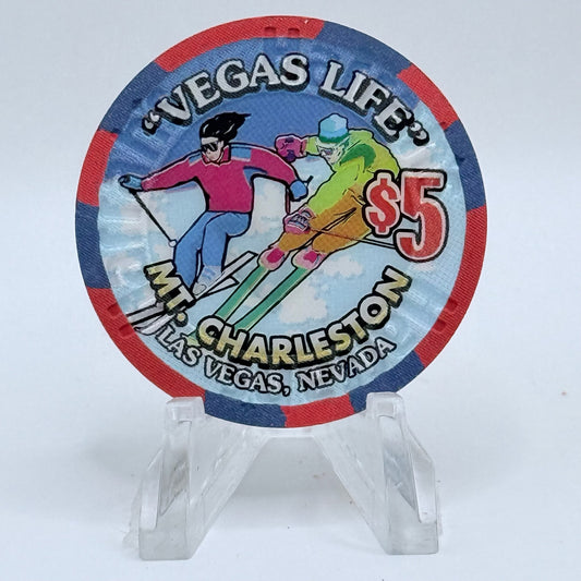 Harrah's Las Vegas Nevada 2001 'Vegas Life Mt Charleston' LE $5 Casino Chip V8921