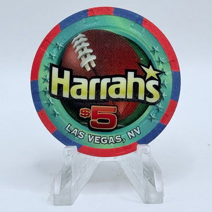 Harrah's Las Vegas Nevada 2007 'Football/ Quarterback #7' LE $5 Casino Chip E5953