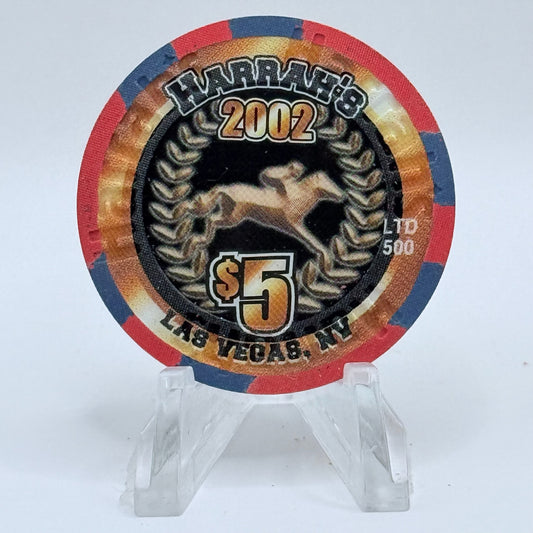Harrah's Las Vegas Nevada 2002 'Home Stretch' LE $5 Casino Chip V8907