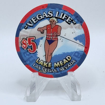 Harrah's Las Vegas Nevada 2001 'Vegas Life Lake Mead' LE $5 Casino Chip V8920