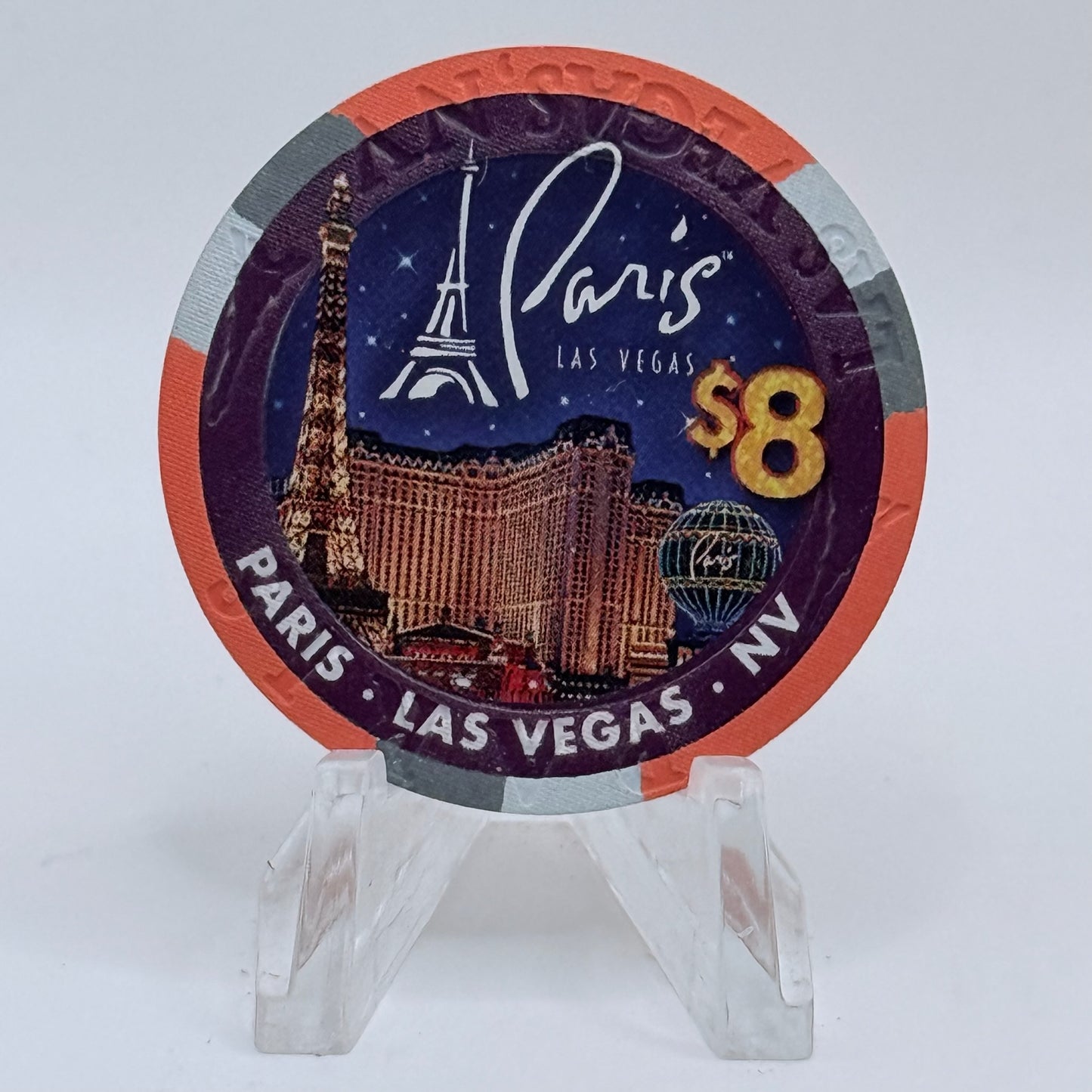 Paris Las Vegas Nevada 2008 'Year Of The Rat' LE $8 Casino Chip E8217