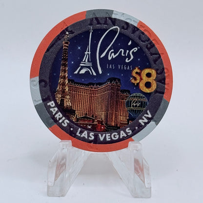 Paris Las Vegas Nevada 2007 'Year Of The Pig' LE $8 Casino Chip E8216