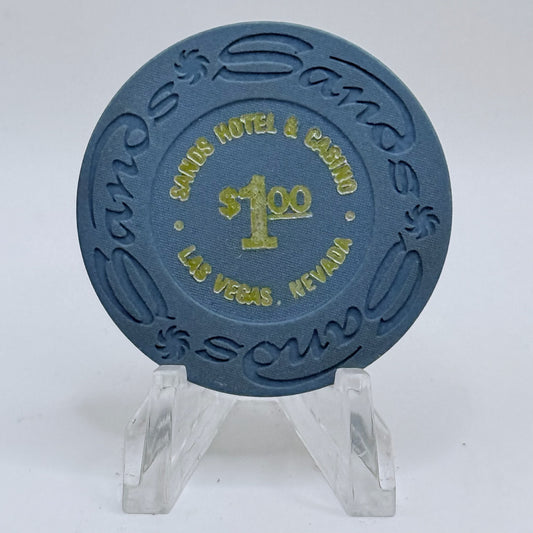 Sands Las Vegas Nevada 1970s 'Gold Lettering' $1 Casino Chip N7820