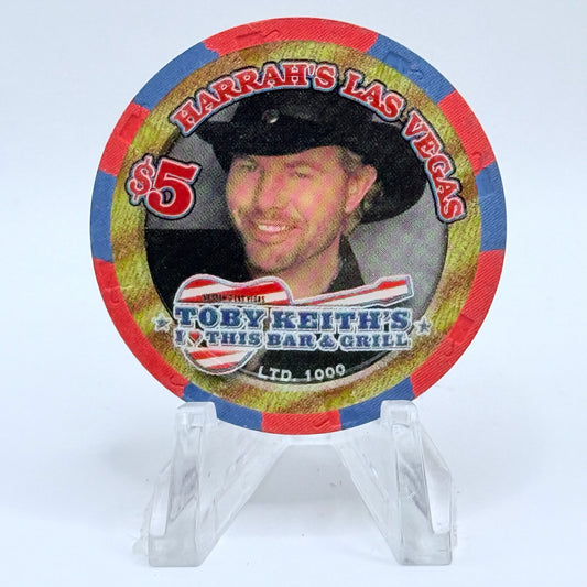Harrah's Las Vegas Nevada 'Toby Keith - I Love This Bar & Grill' LE $5 Casino Chip E6036