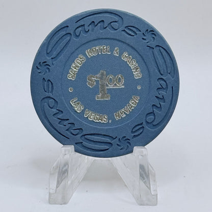 Sands Las Vegas Nevada 1970s 'Silver Lettering' $1 Casino Chip N7820