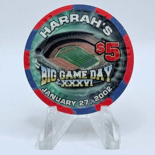 Harrah's Las Vegas Nevada 2002 'Big Game Day' LE $5 Casino Chip V8901