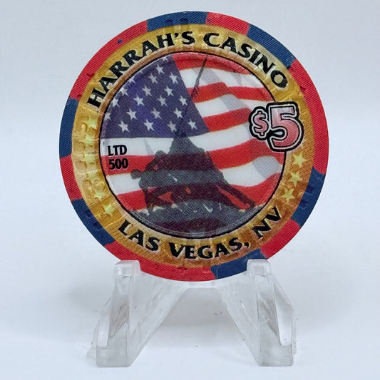 Harrah's Las Vegas Nevada 2002 'Memorial Day' LE $5 Casino Chip V8910