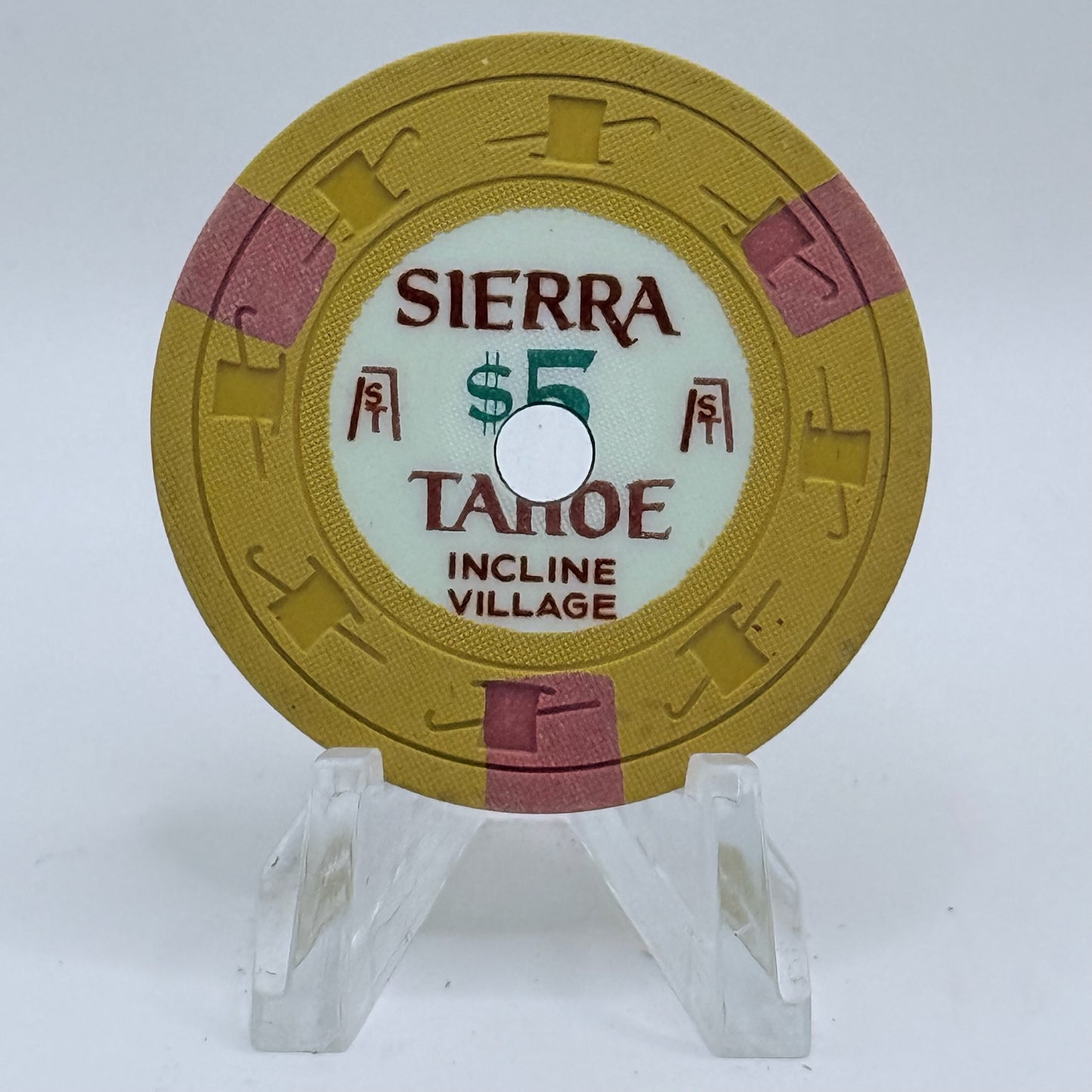 Sierra Tahoe Incline Village Nevada 1965 $5 Casino Chip N5538