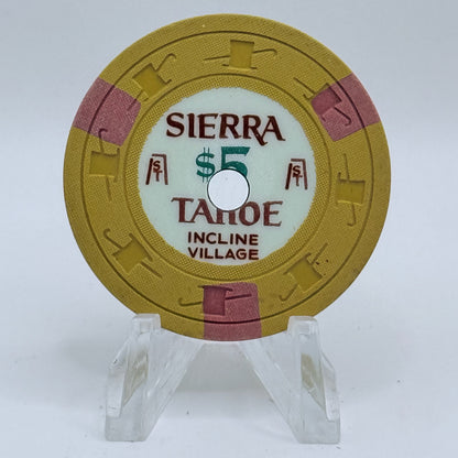 Sierra Tahoe Incline Village Nevada 1965 $5 Casino Chip N5538